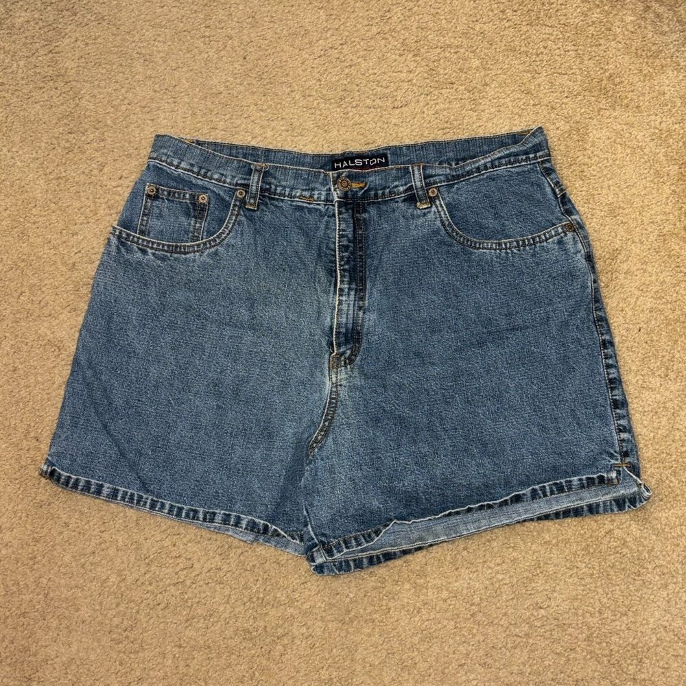Vintage Halston Jeanswear High Waist Jean Shorts, Size 16